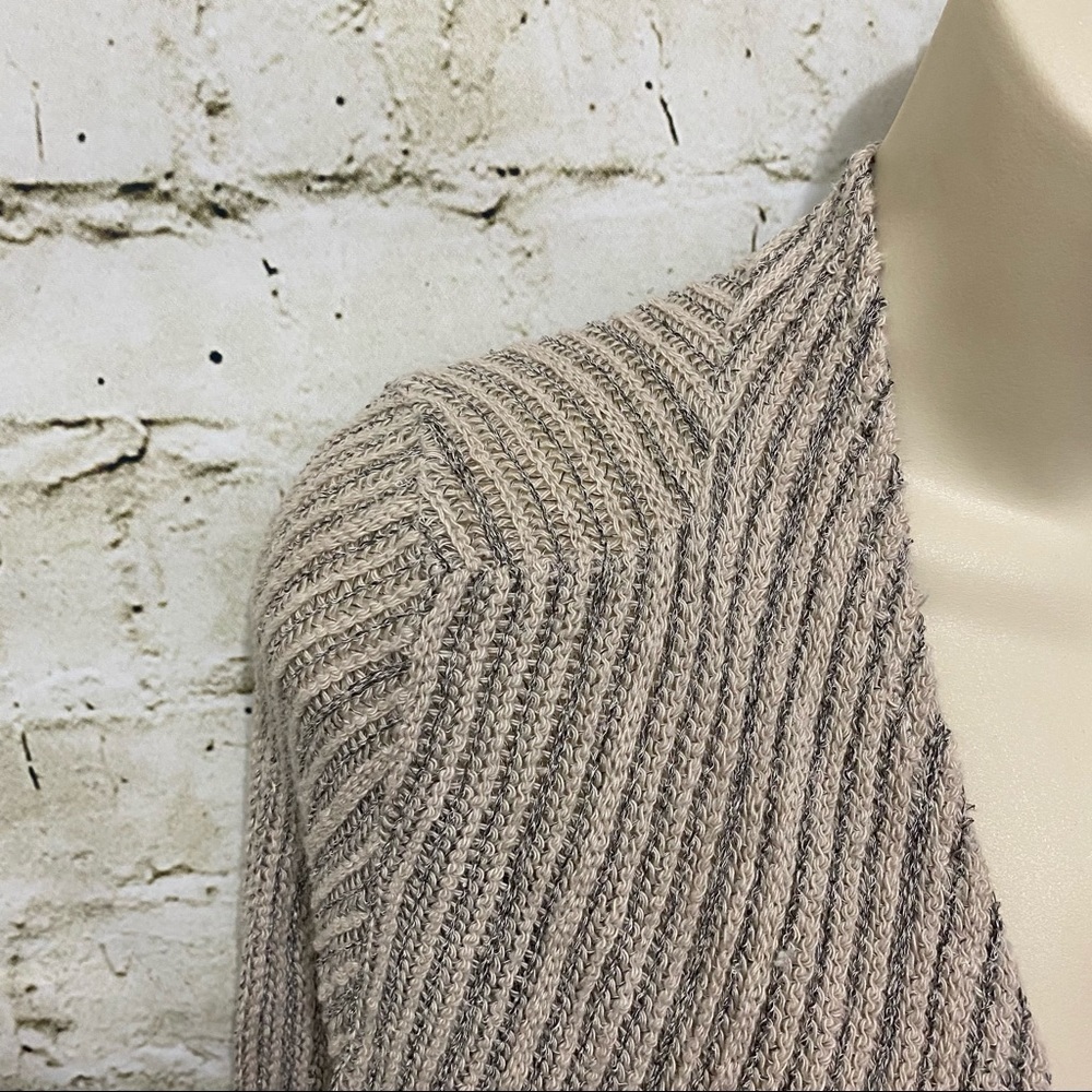 Supernova Beige Knit Open Front Waterfall Cardigan - Picture 2 of 5